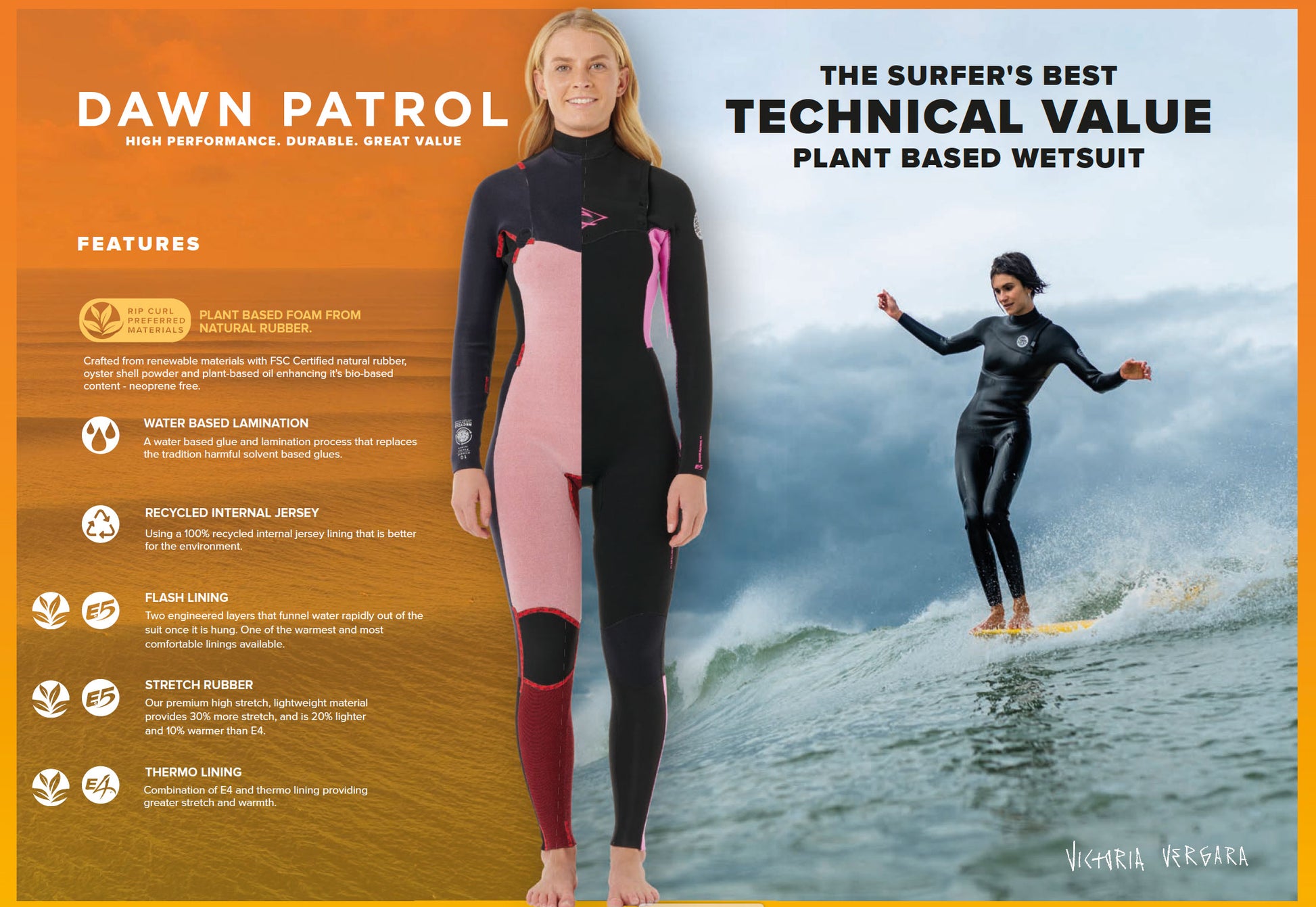 Chest zip på Rip Curl Dawn Patrol 6/4 Hooded våtdräkt