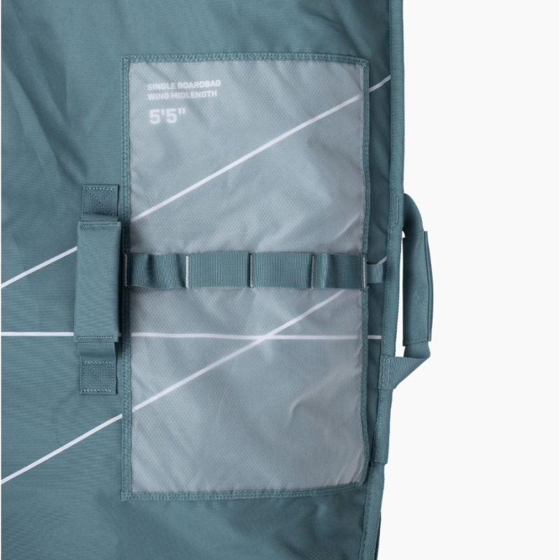 Duotone Boardbag Mid Length Wing Slate Green integrerad mastöppning för transport med monterad foil
