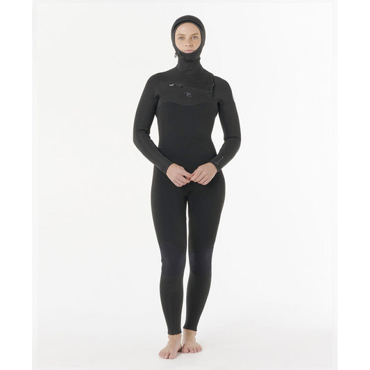 Rip Curl Dawn Patrol 6/4 Hooded dam – varm vintervåtdräkt med huva, E5 neopren och Flash Lining.